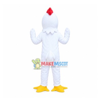 Long Body White Chicken Mascot Costume Long Body White Chicken Mascot Costume