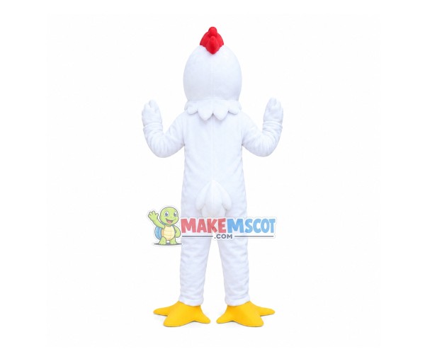 Long Body White Chicken Mascot Costume Long Body White Chicken Mascot Costume