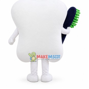 Big Tooth With Brush Mascot Costume Big Tooth With Brush Mascot Costume