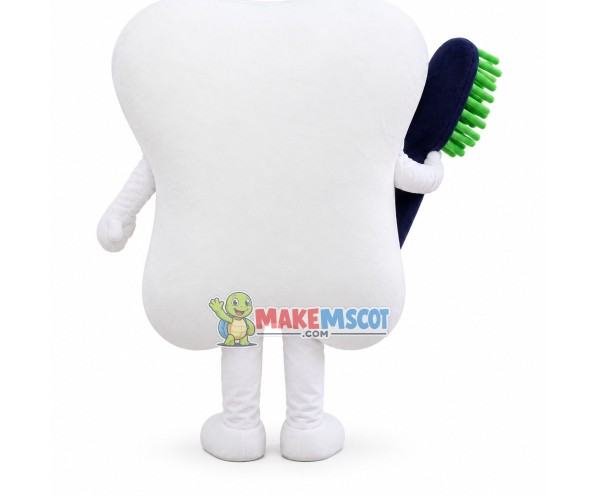 Big Tooth With Brush Mascot Costume Big Tooth With Brush Mascot Costume
