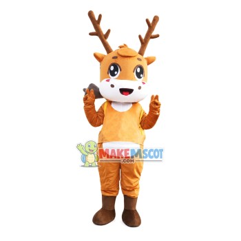 Naive Cute Fawn Mascot Costume Naive Cute Fawn Mascot Costume