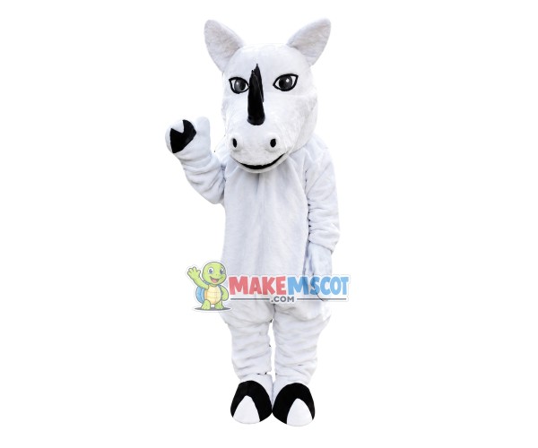 Black Horned Horse Mascot Costume Black Horned Horse Mascot Costume