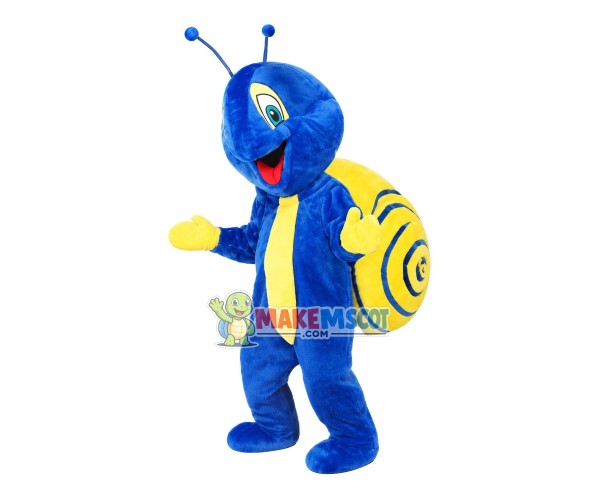 Slow Navy Blue Snail Mascot Costume