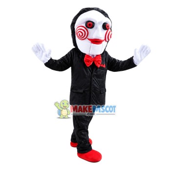 Thrilling Jigsaw Killer Mascot Costume Thrilling Jigsaw Killer Mascot Costume