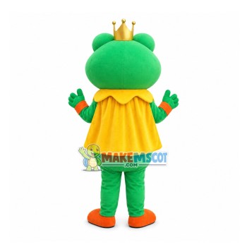 The Frog Prince With Crown Mascot Costume