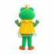 The Frog Prince With Crown Mascot Costume The Frog Prince With Crown Mascot Costume