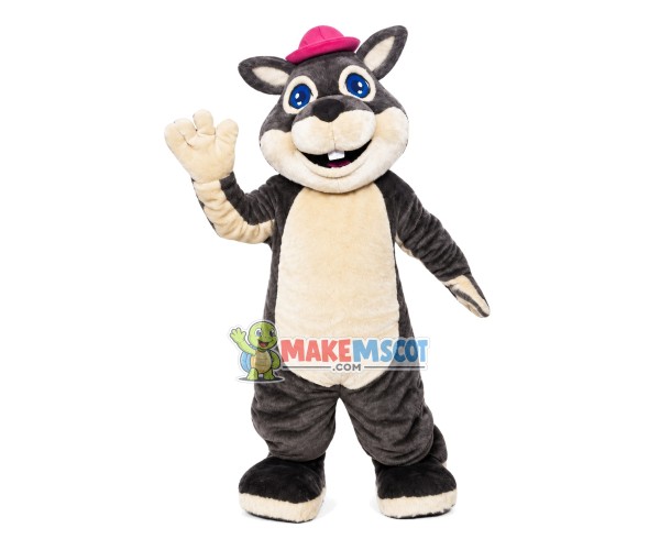 Squirrel With Mushroom Mascot Costume Squirrel With Mushroom Mascot Costume