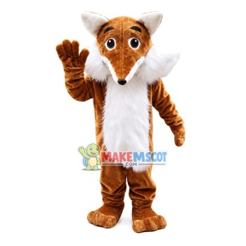 Cautious Probing Fox Mascot Costume Cautious Probing Fox Mascot Costume