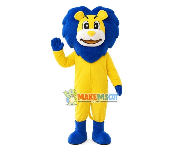 Amiable Yellow Cartoon Lion Mascot Costume