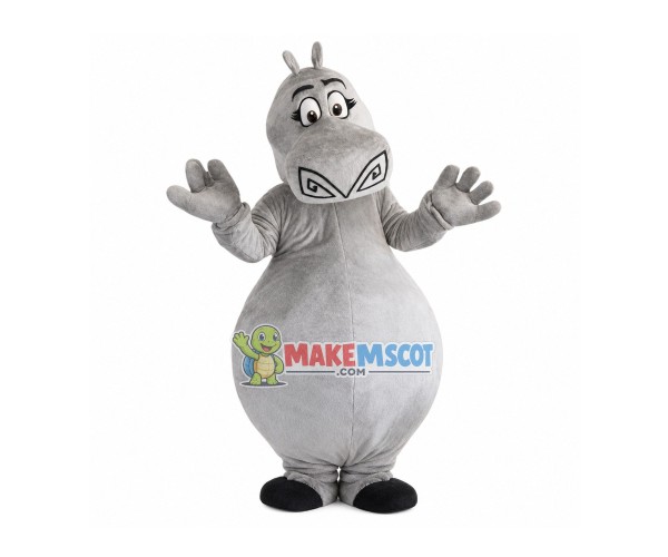 Doubtful Huge Hippo Mascot Costume Doubtful Huge Hippo Mascot Costume