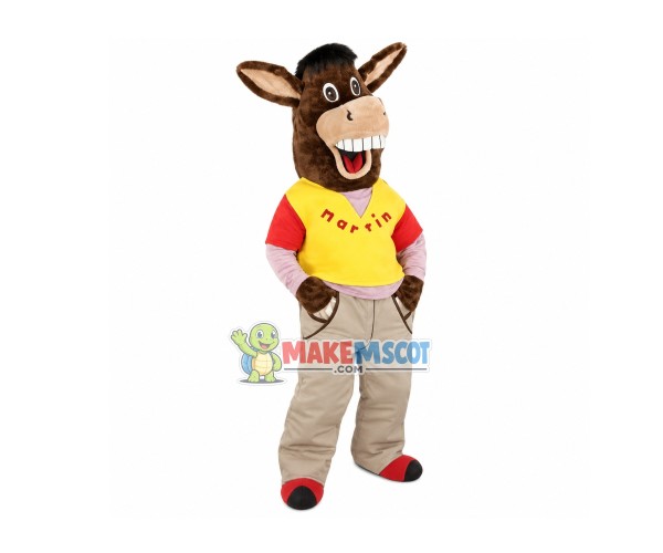 Leisurely Donkey Mascot Costume Leisurely Donkey Mascot Costume