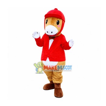 Horse In Red Riding Outfit Mascot Costume Horse In Red Riding Outfit Mascot Costume
