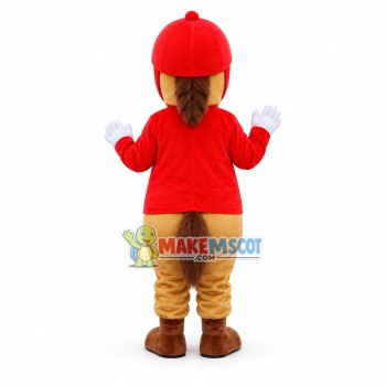Horse In Red Riding Outfit Mascot Costume Horse In Red Riding Outfit Mascot Costume