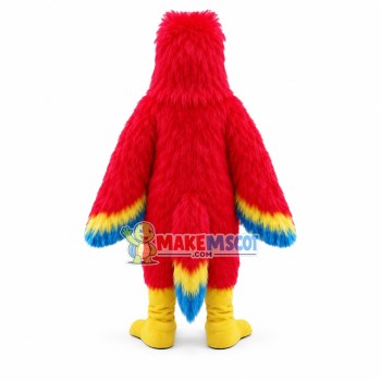Big Red Bird Long Wool Mascot Costume Big Red Bird Long Wool Mascot Costume