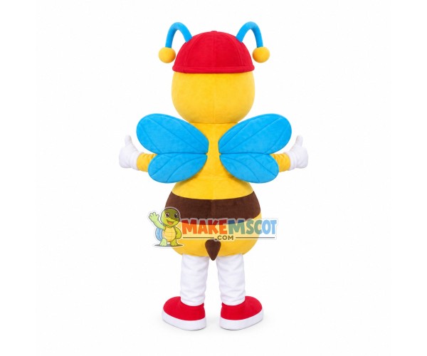 So Lovely Bee With Blue Wings Mascot Costume So Lovely Bee With Blue Wings Mascot Costume