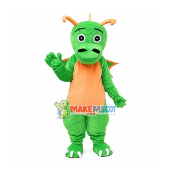 Green Dragon With Big Nostrils Mascot Costume Green Dragon With Big Nostrils Mascot Costume