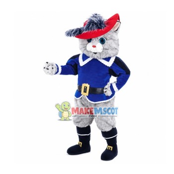 Patrol Officer Gray Cat Mascot Costume