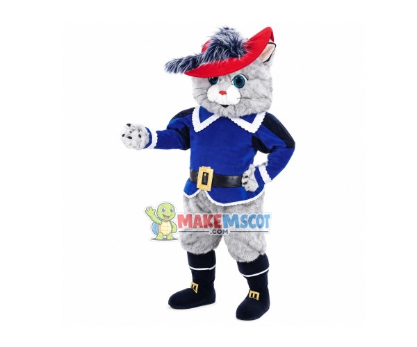 Patrol Officer Gray Cat Mascot Costume Patrol Officer Gray Cat Mascot Costume