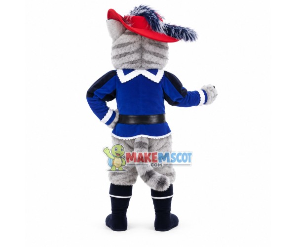 Patrol Officer Gray Cat Mascot Costume Patrol Officer Gray Cat Mascot Costume