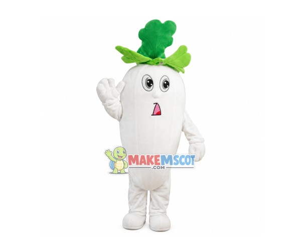 Healthy White Radish Mascot Costume Healthy White Radish Mascot Costume