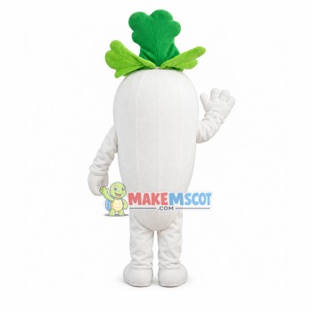 Healthy White Radish Mascot Costume Healthy White Radish Mascot Costume