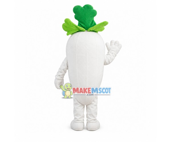 Healthy White Radish Mascot Costume Healthy White Radish Mascot Costume