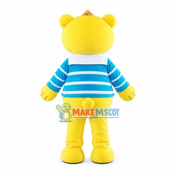 Yellow Bear With Shirt Mascot Costume