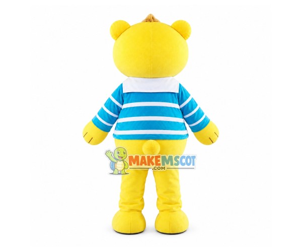 Yellow Bear With Shirt Mascot Costume Yellow Bear With Shirt Mascot Costume