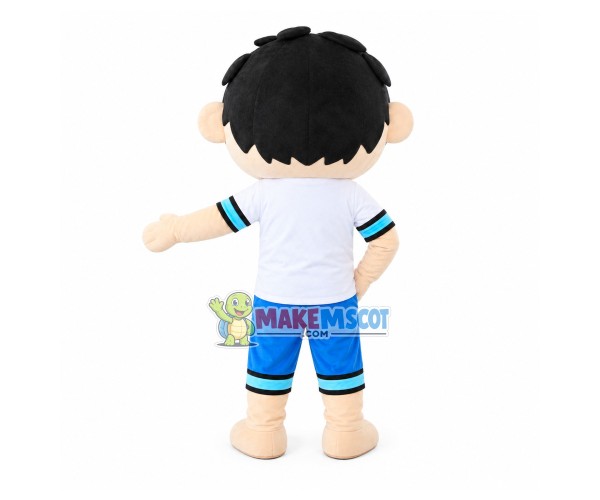 Boy In The Panda Print Suit Mascot Costume Boy In The Panda Print Suit Mascot Costume