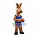 Brown Horse Mascot Costume Playing Basketball Brown Horse Mascot Costume Playing Basketball