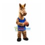 Brown Horse Mascot Costume Playing Basketball