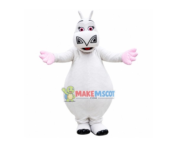 Second Version White Hippo Mascot Costume Second Version White Hippo Mascot Costume