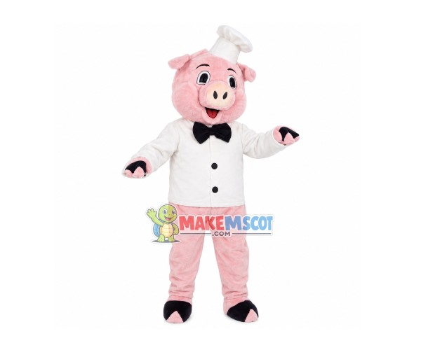 Western Chef Pig Mascot Costume Western Chef Pig Mascot Costume