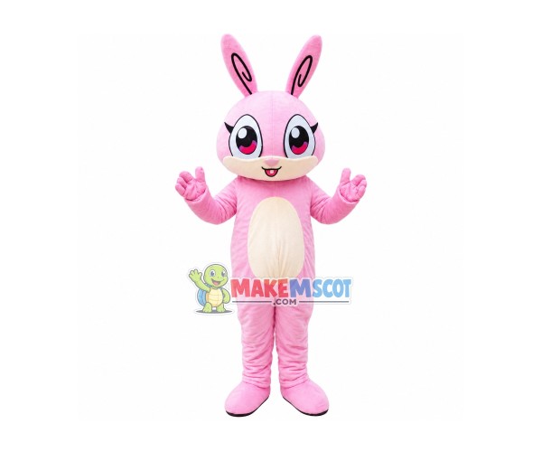 Red Eyes Rabbit Adult Mascot Costume Red Eyes Rabbit Adult Mascot Costume