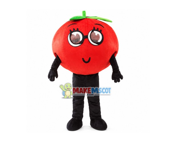 Transparent Eyes Cartoon Tomato Mascot Costume