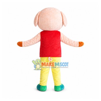 Pig Brother In Good Mood Mascot Costume Pig Brother In Good Mood Mascot Costume