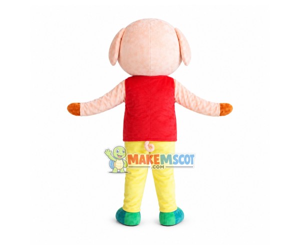 Pig Brother In Good Mood Mascot Costume Pig Brother In Good Mood Mascot Costume