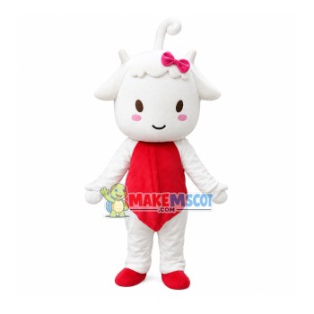 Soft Sheep With Red Belly Mascot Costume