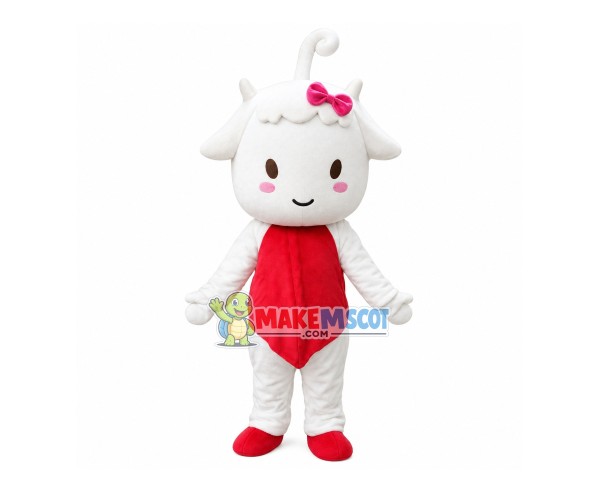 Soft Sheep With Red Belly Mascot Costume Soft Sheep With Red Belly Mascot Costume