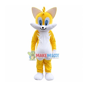 Yellow & White Cat Adult Mascot Costume Yellow & White Cat Adult Mascot Costume