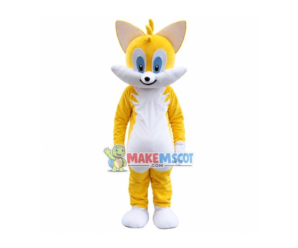 Yellow & White Cat Adult Mascot Costume Yellow & White Cat Adult Mascot Costume