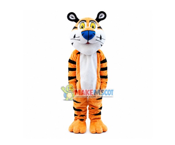 Tiger With Blue Nose Mascot Costume Tiger With Blue Nose Mascot Costume