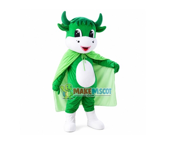 Cool Green Cow Mascot Adult Costume