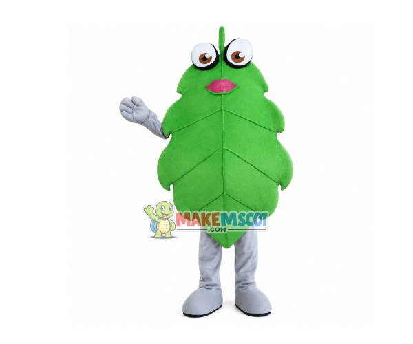 Green Leaf Cartoon Mascot Costume Green Leaf Cartoon Mascot Costume