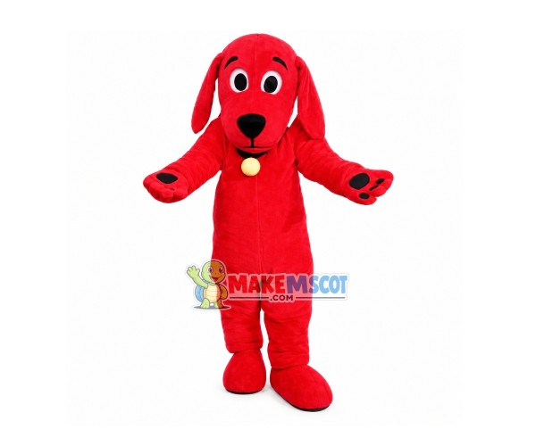 Nice Red Dog With Collar Mascot Costume Nice Red Dog With Collar Mascot Costume