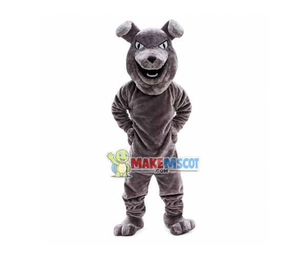 Bullying Gray Bulldog Mascot Costume Bullying Gray Bulldog Mascot Costume