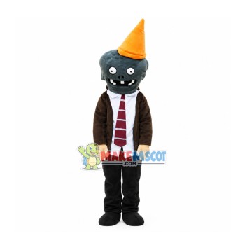 Conehead Zombie Of Game Mascot Costume Conehead Zombie Of Game Mascot Costume