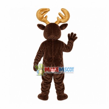 Moose With Golden Horns Mascot Costume Moose With Golden Horns Mascot Costume