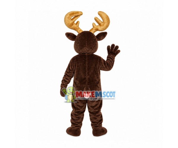 Moose With Golden Horns Mascot Costume Moose With Golden Horns Mascot Costume