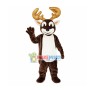 Moose With Golden Horns Mascot Costume